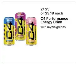 Walgreens C4 Performance Energy Drink offer