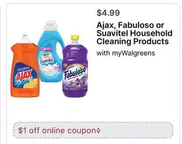 Walgreens Ajax, Fabuloso or Suavitel Household Cleaning Products offer