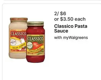 Walgreens Classico Pasta Sauce offer