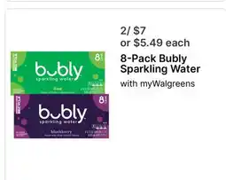 Walgreens 8-Pack Bubly Sparkling Water offer