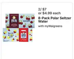 Walgreens 8-Pack Polar Seltzer Water offer