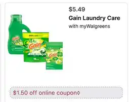 Walgreens Gain Laundry Care offer