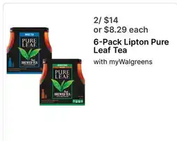 Walgreens 6-Pack Lipton Pure Leaf Tea offer