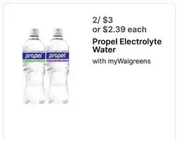 Walgreens Propel Electrolyte Water offer