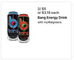 Walgreens Bang Energy Drink offer