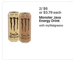 Walgreens Monster Java Energy Drink offer