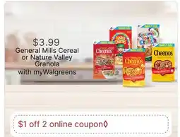 Walgreens General Mills Cereal or Nature Valley Granola offer