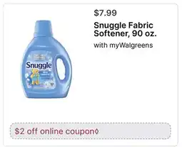 Walgreens Snuggle Fabric Softener, 90 oz offer