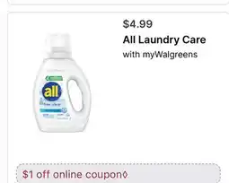 Walgreens All Laundry Care offer