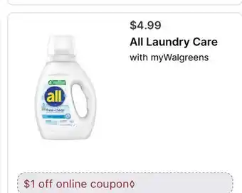 Walgreens All Laundry Care offer