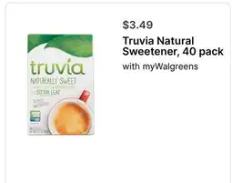 Walgreens Truvia Natural Sweetener, 40 pack offer