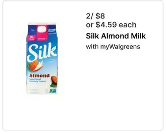 Walgreens Silk Almond Milk offer