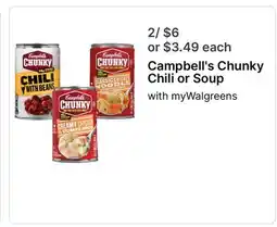 Walgreens Campbell's Chunky Chili or Soup offer