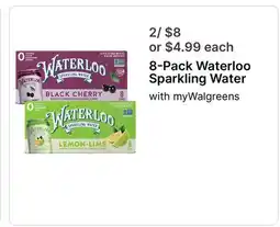 Walgreens 8-Pack Waterloo Sparkling Water offer