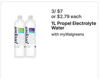 Walgreens 1L Propel Electrolyte Water offer