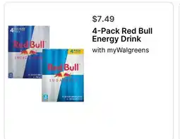 Walgreens 4-Pack Red Bull Energy Drink offer