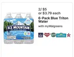 Walgreens 6-Pack Blue Triton Water offer