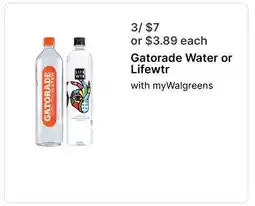 Walgreens Gatorade Water or Lifewtr offer