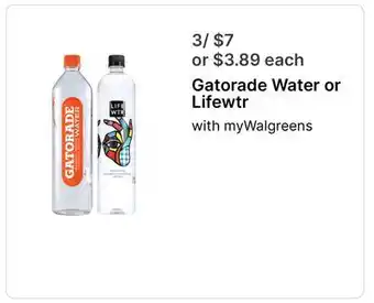 Walgreens Gatorade Water or Lifewtr offer