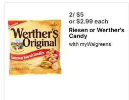 Walgreens Riesen or Werther's Candy offer