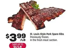Grocery Outlet St. Louis Style Pork Spare Ribs offer
