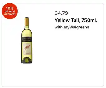 Walgreens Yellow Tail, 750ml offer