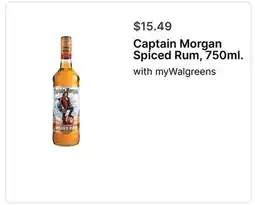 Walgreens Captain Morgan Spiced Rum, 750ml offer