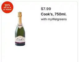 Walgreens Cook's, 750ml offer
