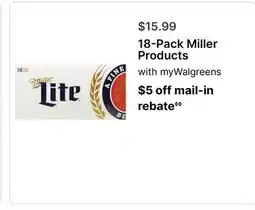 Walgreens 18-Pack Miller Products offer