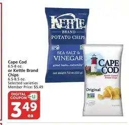Vons Cape Cod 6.5-8 oz. or Kettle Brand Chips 6.5-8.5 oz offer