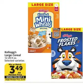 Vons Kellogg's Large Cereal offer