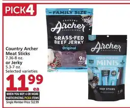 Vons Country Archer Meat Sticks 7.36-8 oz. or Jerky 5.3-7 oz offer
