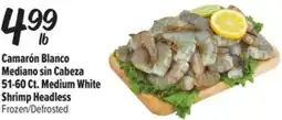 El Super Fresh 51-60 Ct. Medium White Shrimp Headless offer