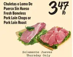 El Super Fresh Fresh Boneless Pork Loin Chops or Pork Loin Roast offer