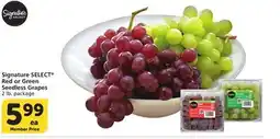 Albertsons Signature SELECT Red or Green Seedless Grapes offer