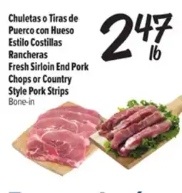 El Super Fresh Fresh Sirloin End Pork Chops or Country Style Pork Strips offer
