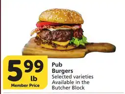 Albertsons Pub Burgers offer