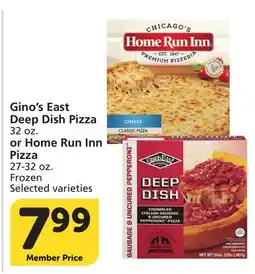 Albertsons Gino's East Deep Dish Pizza 32 oz. or Home Run Inn Pizza 27-32 oz offer