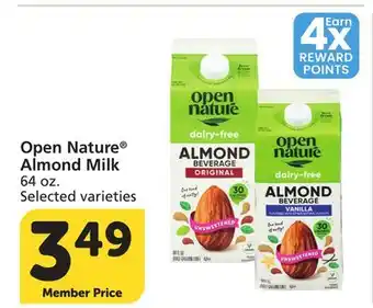 Albertsons Open Nature Almond Milk offer