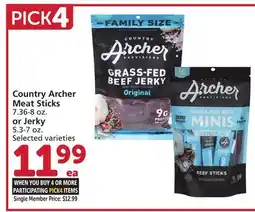 Albertsons Country Archer Meat Sticks, 7.36-8 oz. or Jerky, 5.3-7 oz offer
