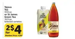 Albertsons Tejava Tea 33.8 oz. or St James Green Tea 16.9 oz offer