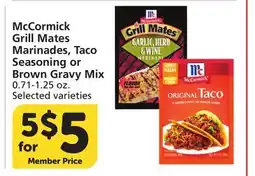 Albertsons McCormick Grill Mates Marinades, Taco Seasoning or Brown Gravy Mix offer