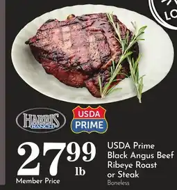 Pavilions USDA Prime Black Angus Beef Ribeye Roast or Steak offer