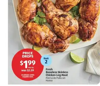 Aldi Fresh Boneless Skinless Chicken Leg Meat offer