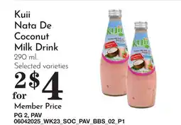Pavilions Kuii Nata De Coconut Milk Drink offer