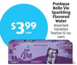 Aldi PurAqua Belle Vie Sparkling Flavored Water offer