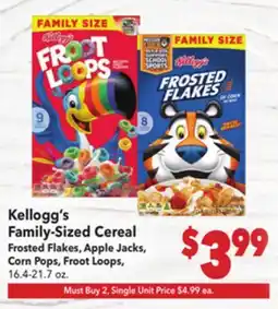 Vallarta Supermarkets Kellogg's Family-Sized Cereal offer