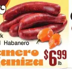 Vallarta Supermarkets Premium Pork with Roasted Habanero/Habanero Longaniza offer