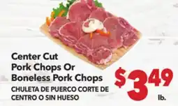 Vallarta Supermarkets Center Cut Pork Chops Or Boneless Pork Chops/CHULETA DE PUERCO CORTE DE CENTRO O SIN HUESO offer