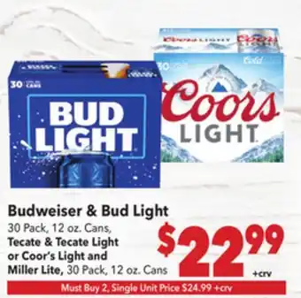 Vallarta Supermarkets Budweiser & Bud Light offer
